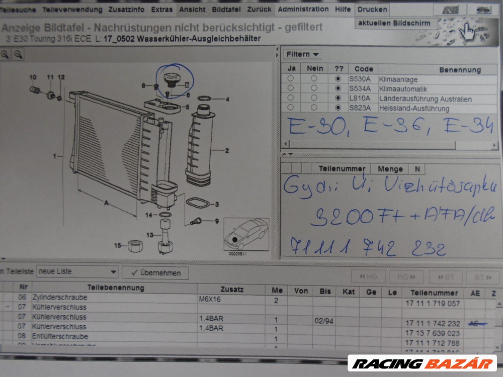 [GYÁRI ÚJ] BMW - Vízhűtősapka / E30, E36 , E34 (3-as, 5-ös) 4. kép